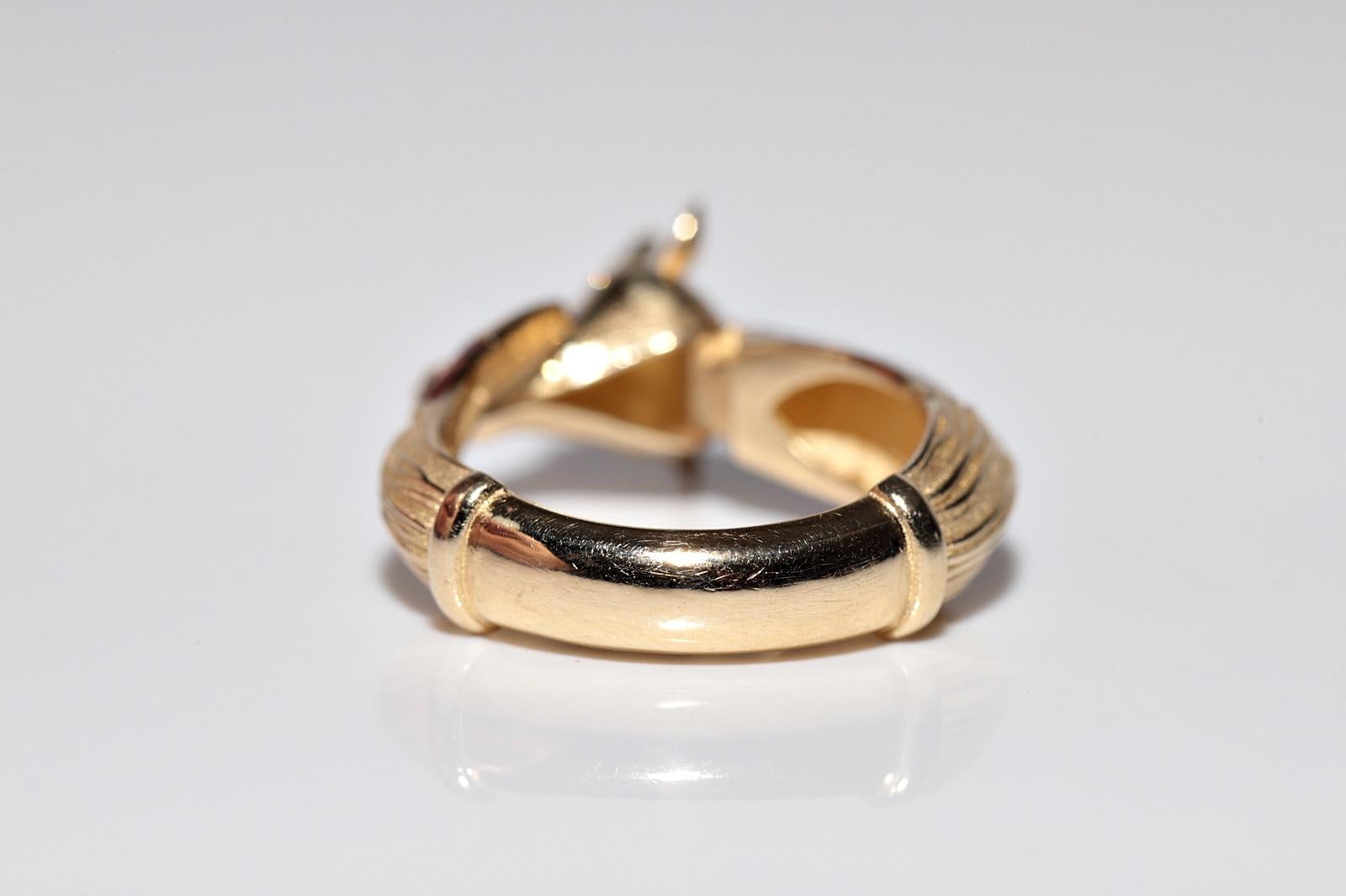 Anello Giraffa decorato con diamanti naturali e smalto, in oro 14k, di nuova fabbricazione in vendita 13