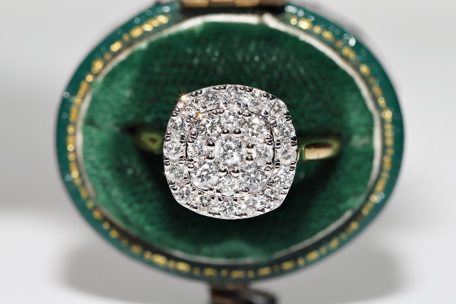 14k Gold New Made Natural Diamond Decorated Cocktail Ring In Good Condition For Sale In Fatih/İstanbul, 34