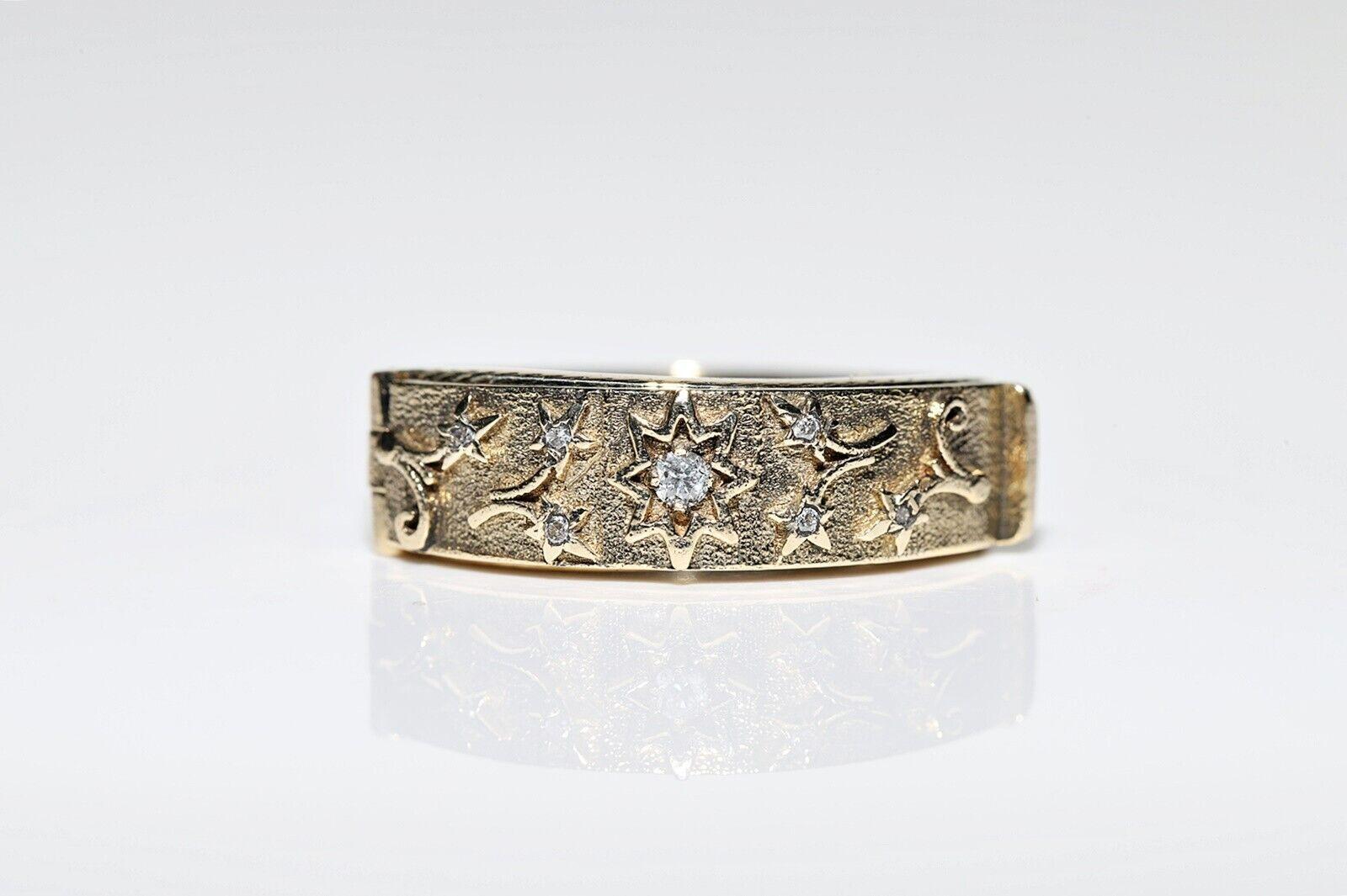 Women's or Men's 14k Gold New Made Natural Diamond Decorated Darling Written Ring  For Sale