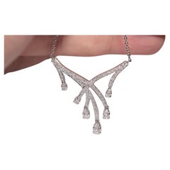 14k Gold New Made Natural Diamond Decorated Drop Pendant Necklace