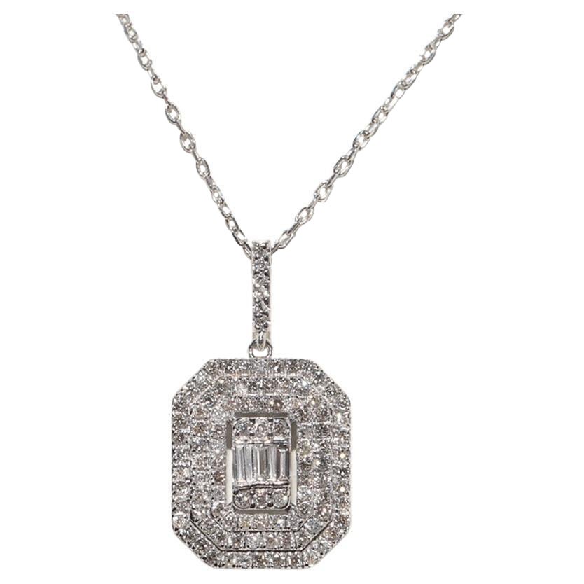 14k Gold New Made Natural Diamond Decorated Pendant Necklace