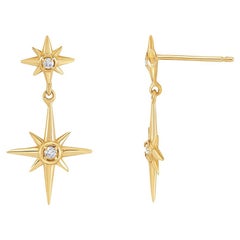 Dower & Hall 14k Gold Nordstern-Diamant-Doppelohrringe