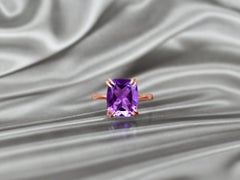 14k Gold Cushion 12x10 mm Cushion Gemstone Ring Gemstone Engagement Ring