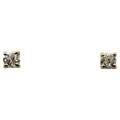 14K Gold Old European Diamond Stud Earrings