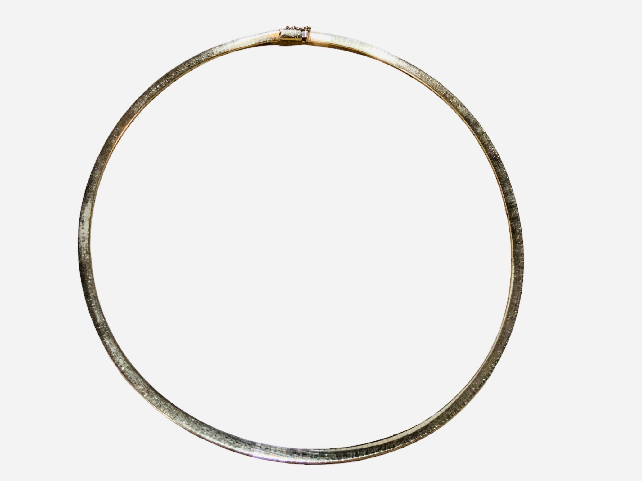 14K Gold Omega Link Necklace  For Sale 9