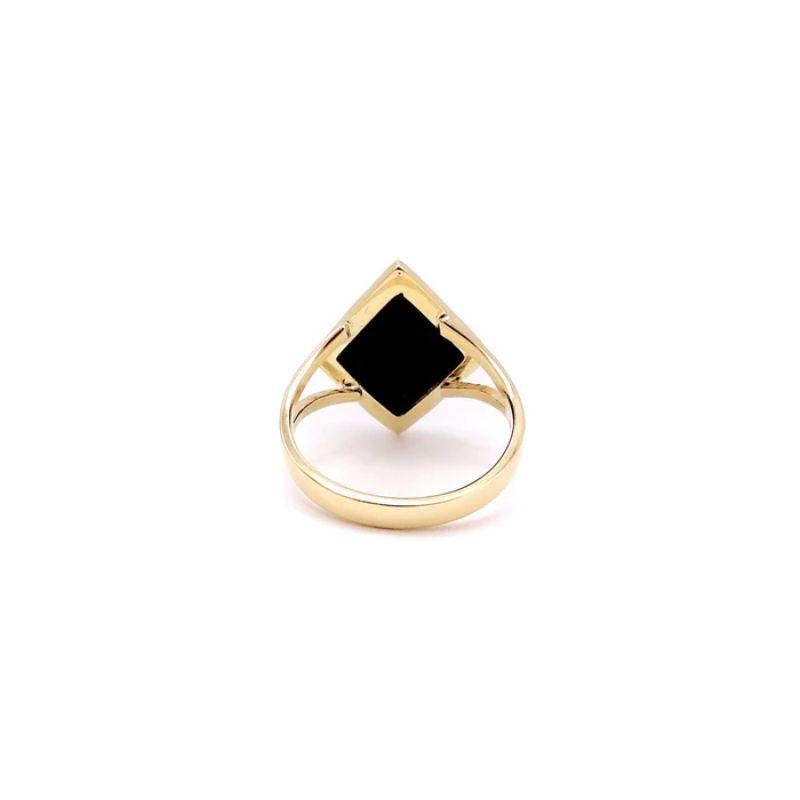 Women's or Men's 14K Gold Onyx Grand Tour Micro Mosaic Ring For Sale