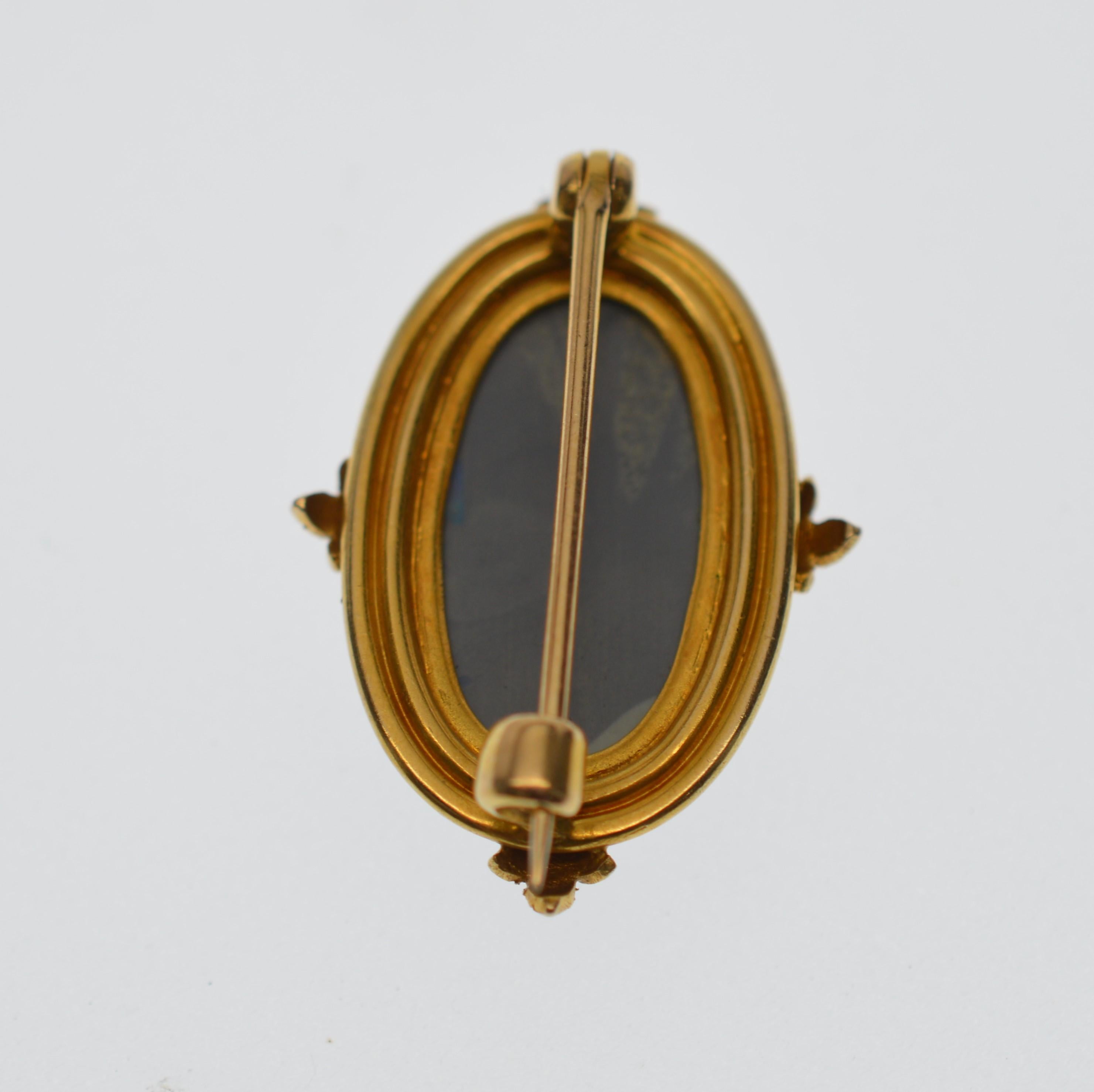 Late Victorian 14K Gold & Opal Antique Pin Brooch
