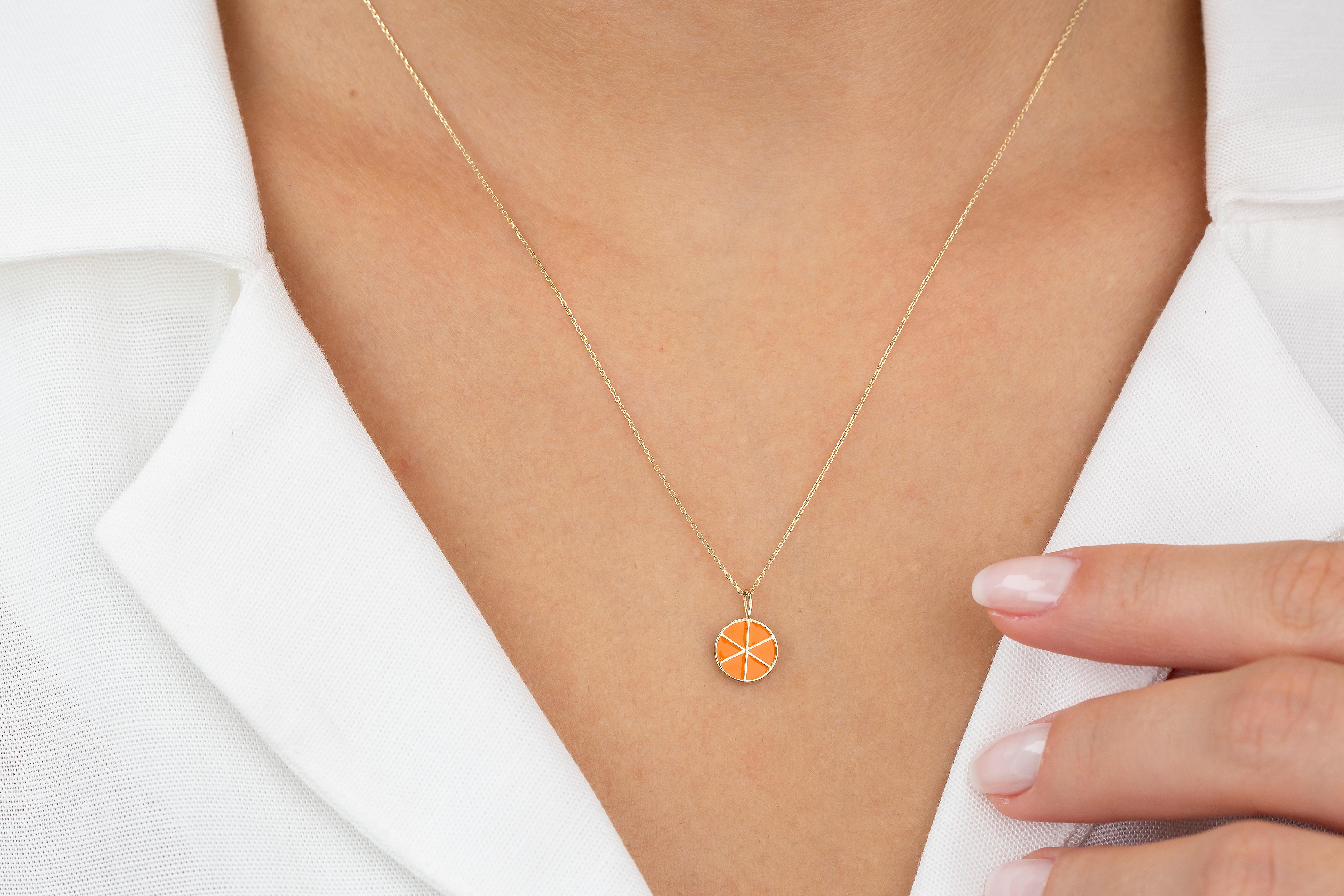 orange fruit necklace