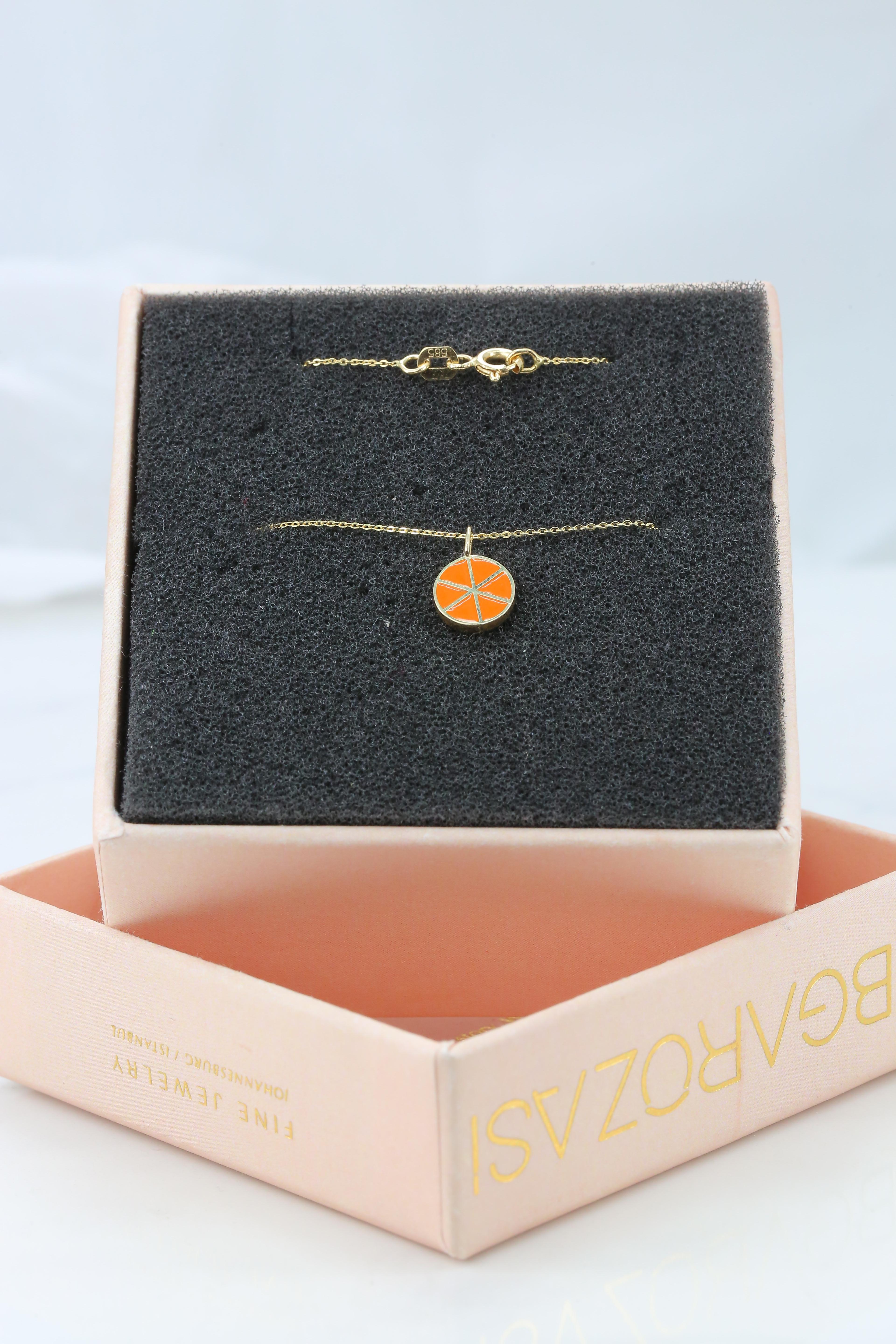 orange fruit necklace