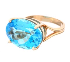 14k Gold Oval Blue Topaz Cocktail Ring 14k Gold Oval Blue Topaz Cocktail Ring
