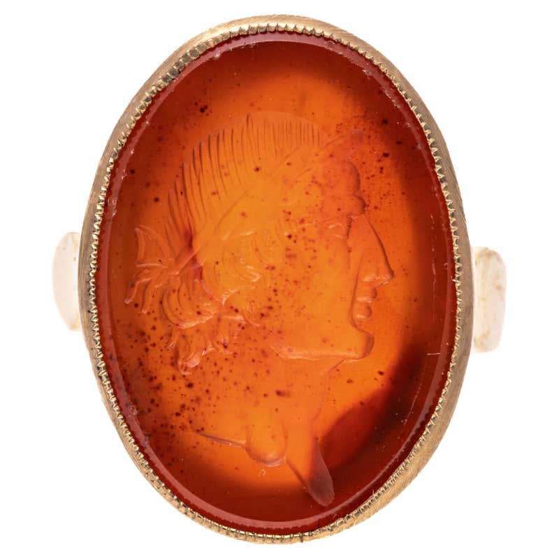 Antique Carnelian Intaglio and its Impression Rings at 1stDibs