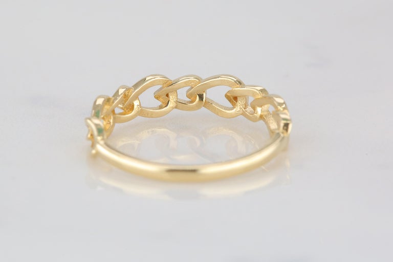 Customizable 14k Gold Oval Chain Ring, Gold Link Ring, Designer Chain ...