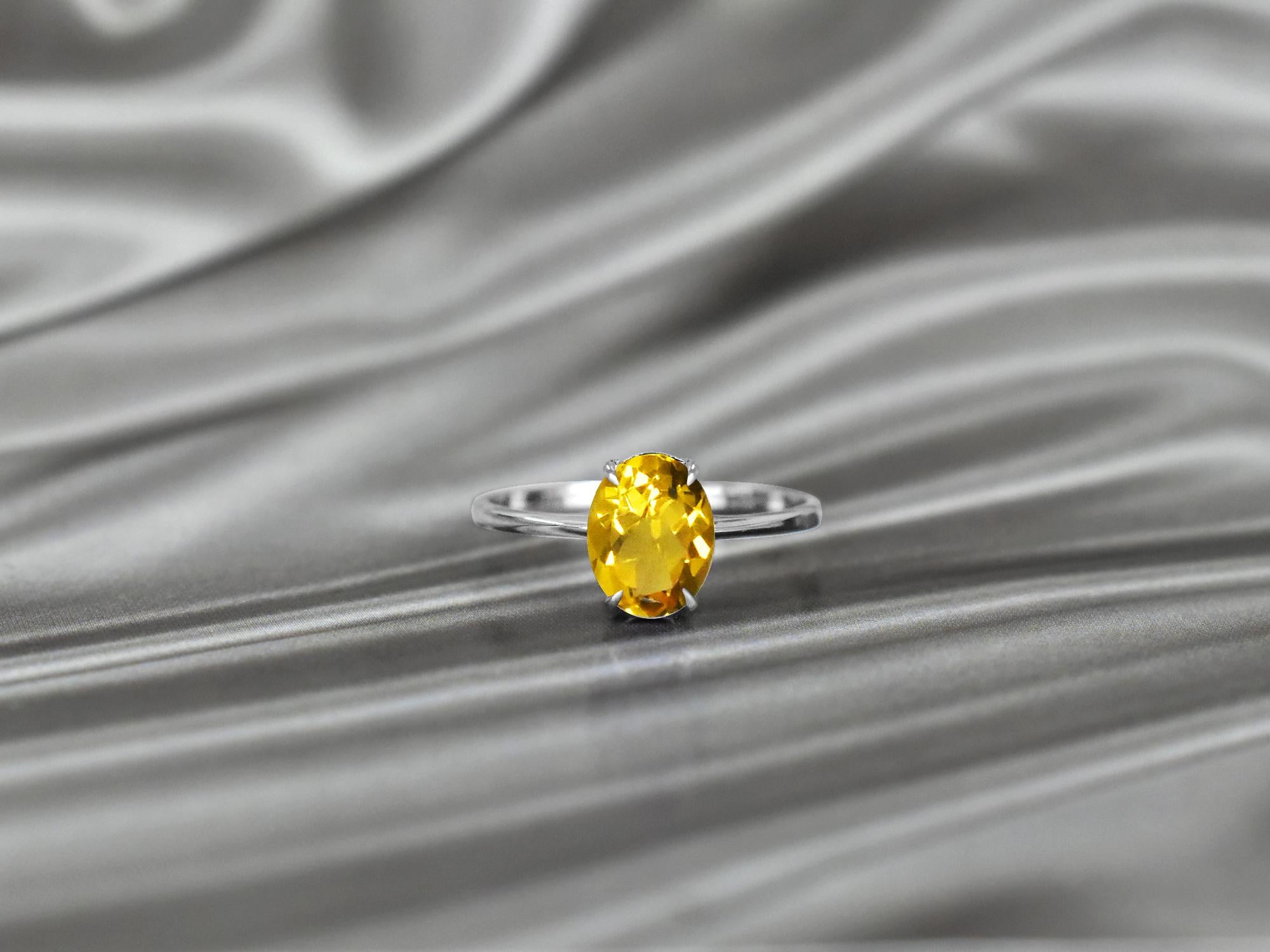 For Sale:  14k Gold Oval Gemstone 9x7 mm Oval Cut Gemstone Ring Gemstone Engagement Ring 6