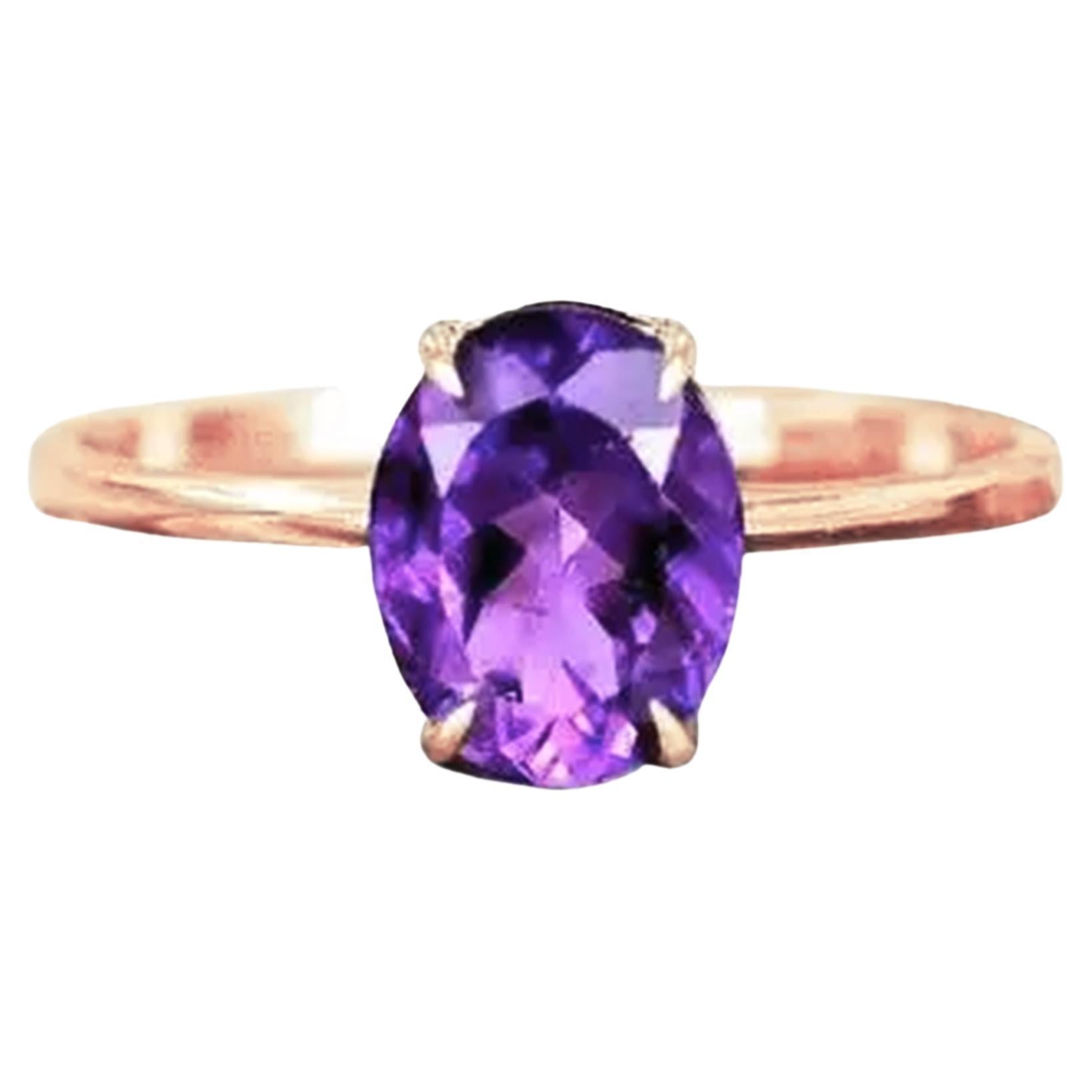 14k Gold Oval Gemstone 9x7 mm Oval Cut Gemstone Ring Gemstone Engagement Ring
