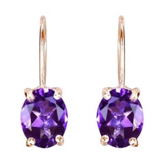 Pendientes de oro de 14 quilates con gema ovalada de 9x7 mm Pendientes colgantes Opciones de gemas