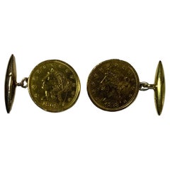 14K Gold Pair Of The United States Of America Coin’s Cufflinks