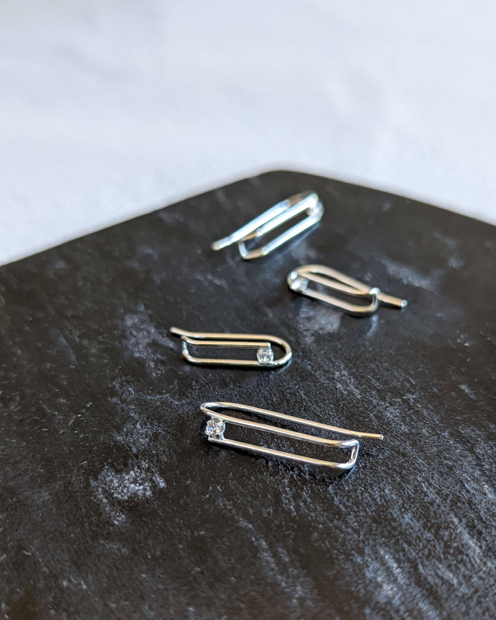 gold paperclip hoop earrings