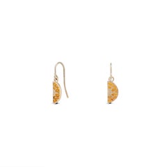 Boucles d'oreilles pendantes en citrine « Orange Slice » serties en pavé d'or 14 carats
