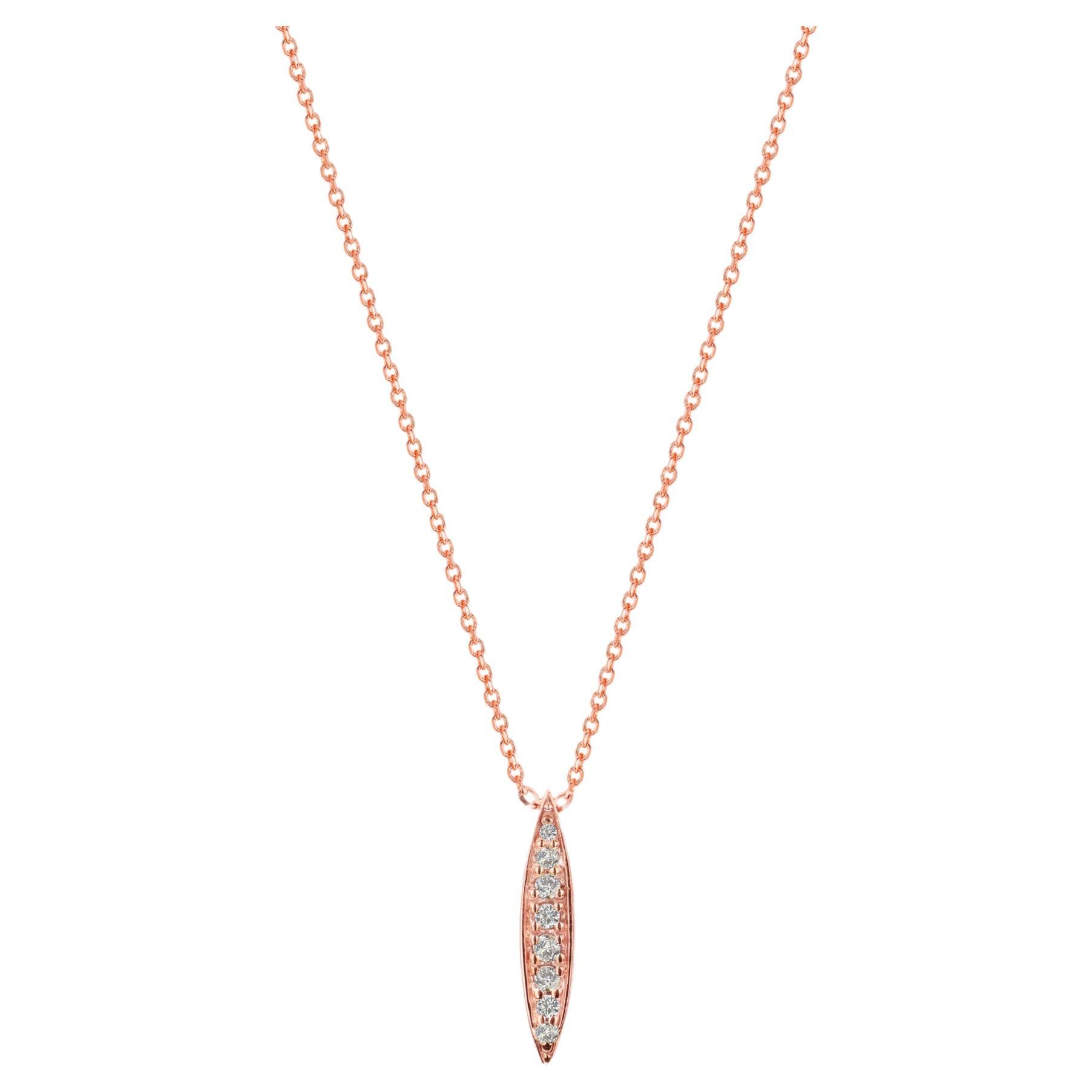 14k Gold Pavé-Diamant-Halskette Einfache minimalistische Halskette