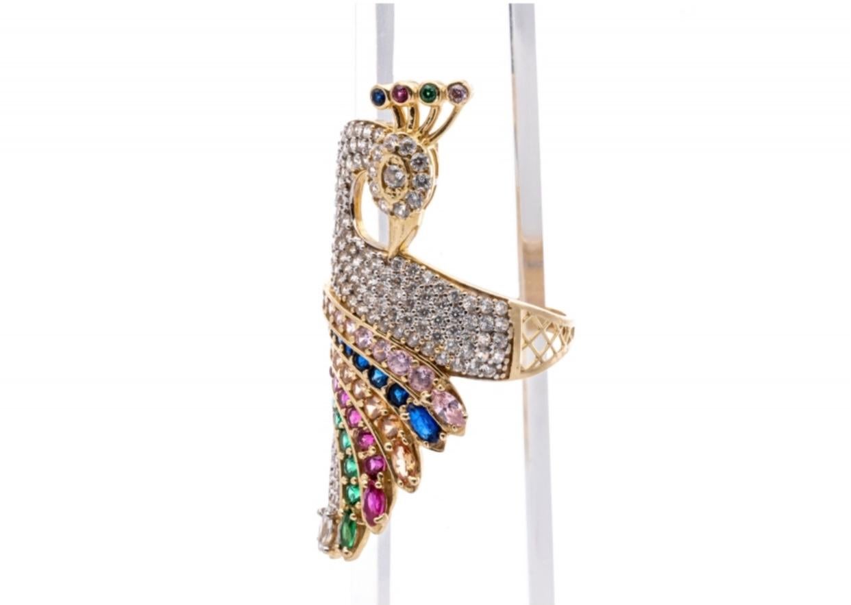 peacock ring design gold