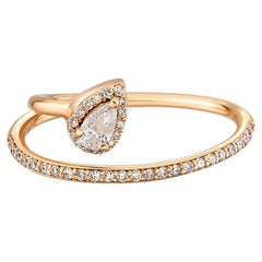Used 14K Gold Pear Moissanite Swirl Engagement Ring