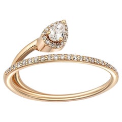 14K Gold Birne Moissanit Wirbel Verlobungsring