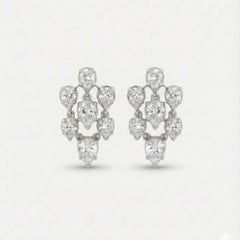 14K Gold Pear Shape Diamond Drop Earrings, 2.88ct GH-SI, New