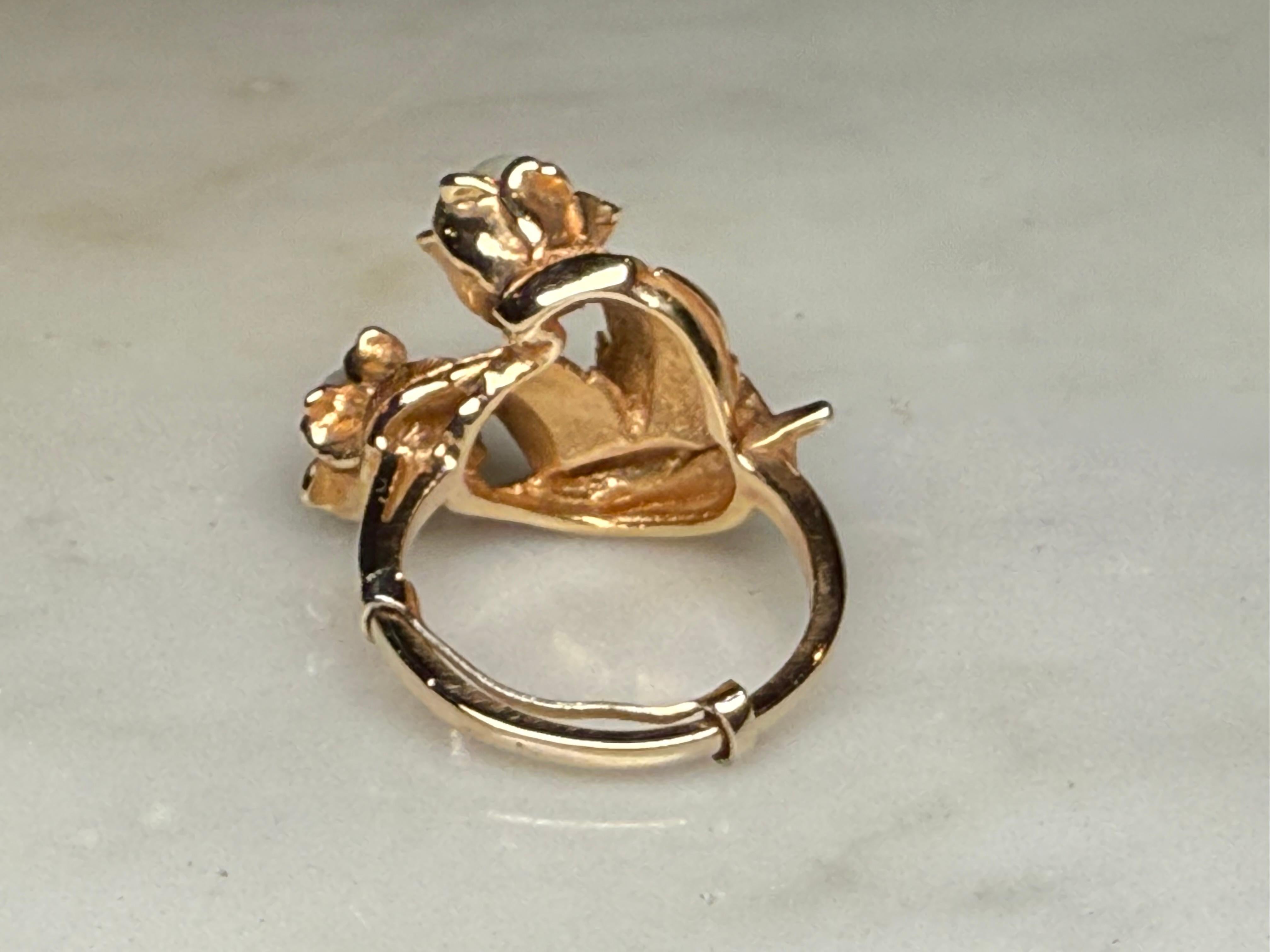 14K Gold Pearl Cocktail Ring For Sale 5