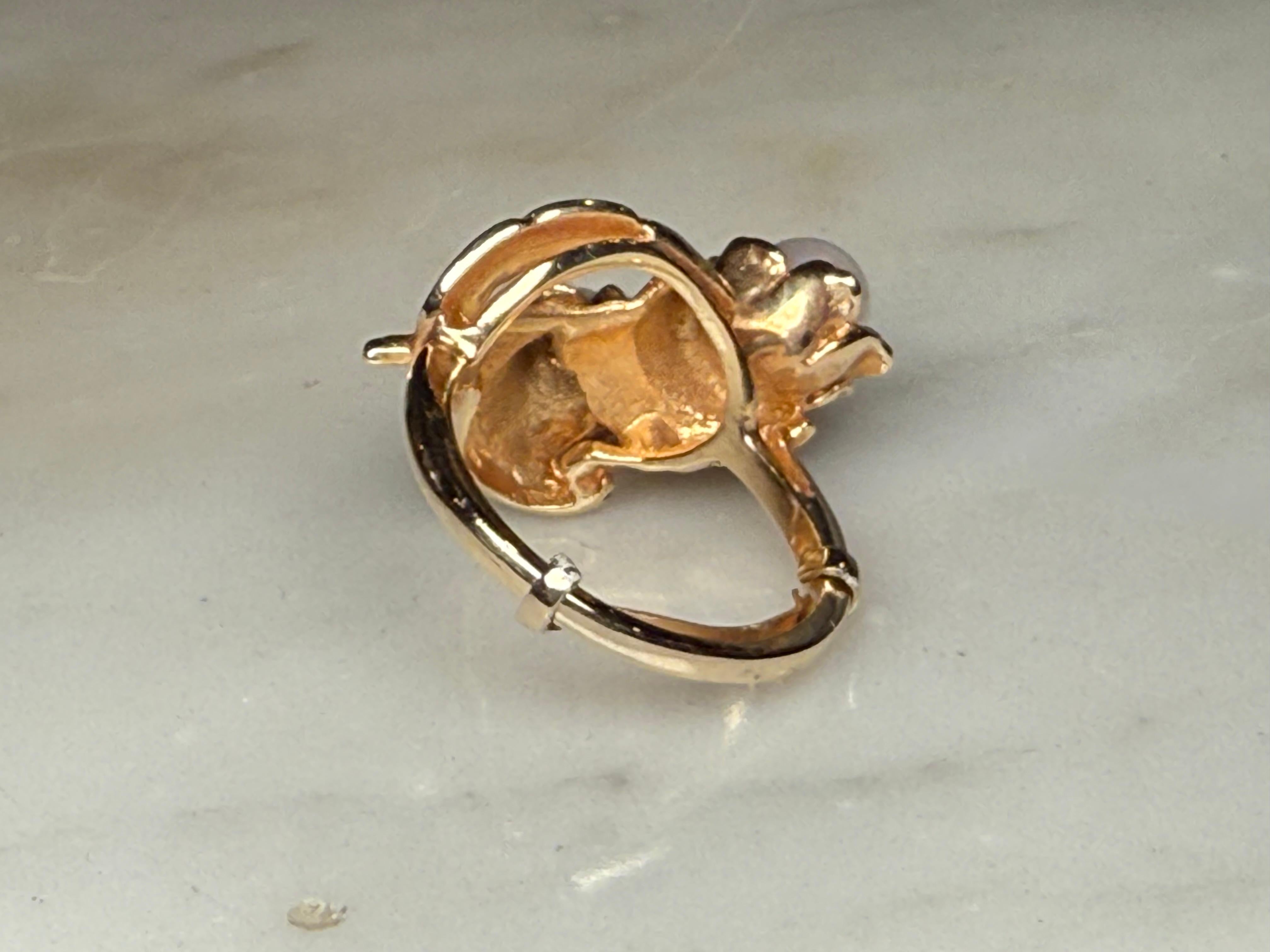 Victorian 14K Gold Pearl Cocktail Ring For Sale