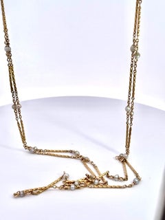 14K Gold Pearl Long Chain 44" Long