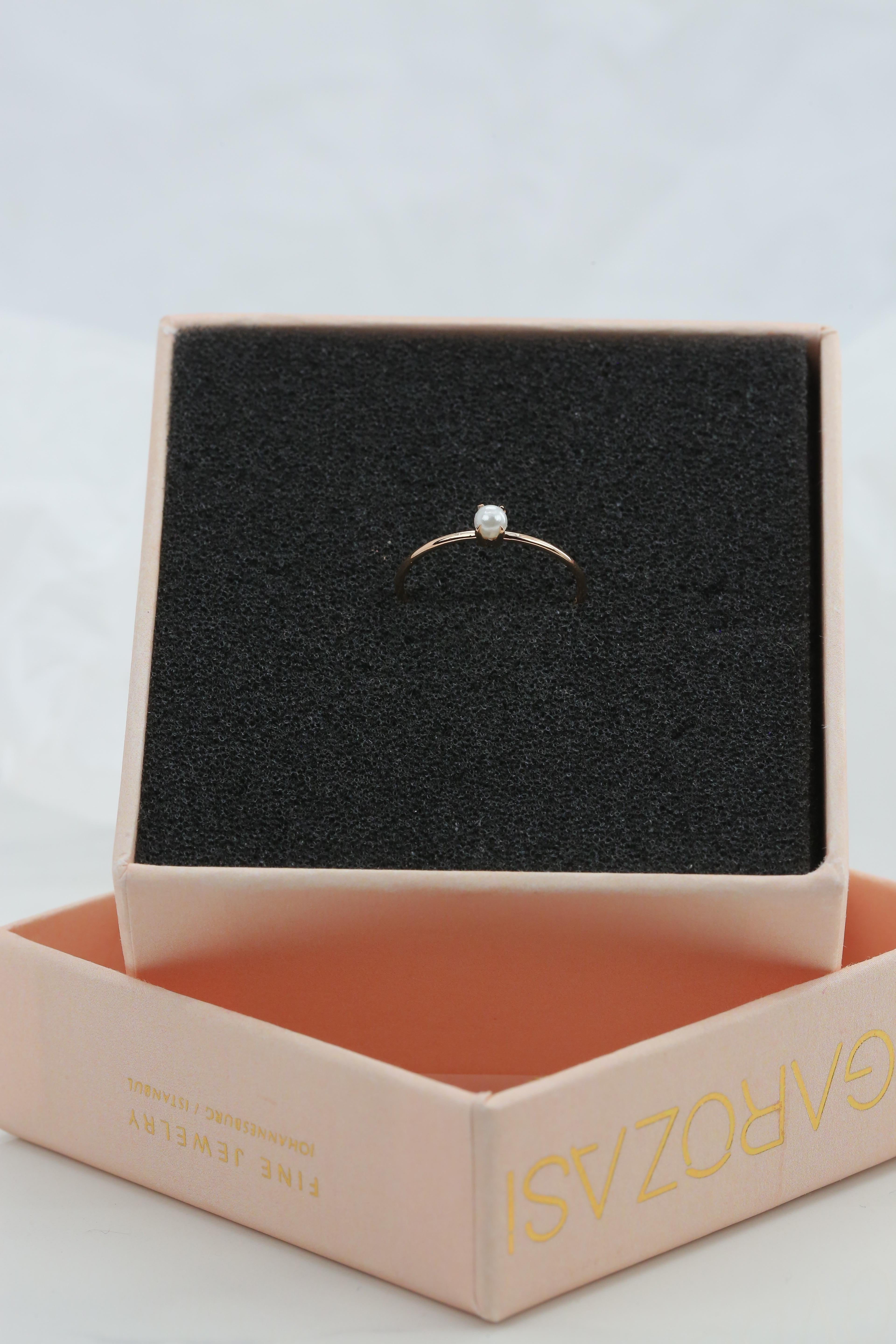For Sale:  14K Gold Pearl Ring, 14K Gold Solitaire Pearl Ring 4