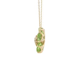 Collier fleur en or 14K avec péridot et diamant - 42cm