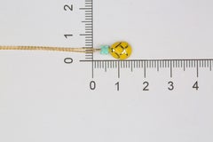 14K Gold Pineapple Necklace, Enamel Fruit Necklace
