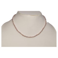 Klassische 14k Gold Hellrosa Zinn Perlenkette 4-5mm Süßwasser Royal Halskette 