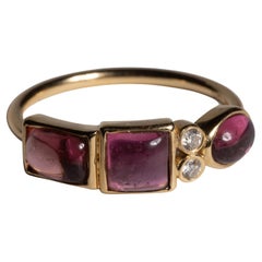 14K Gold Pink Tourmaline and Diamond Ring