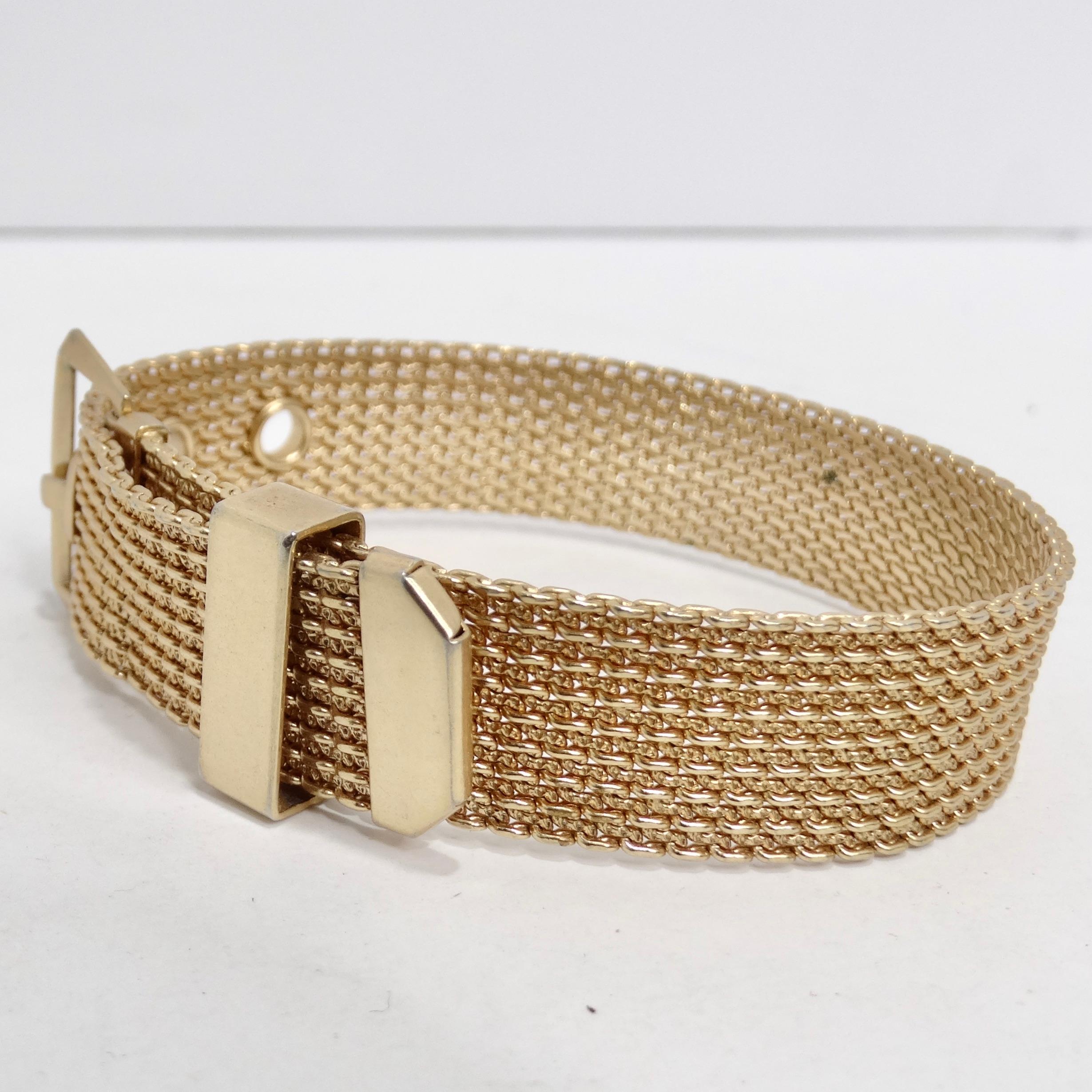 Women's or Men's 14K Gold Plated Belt Bracelet