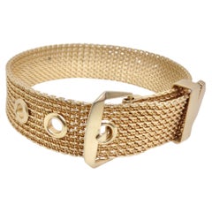 Vintage 14K Gold Plated Belt Bracelet