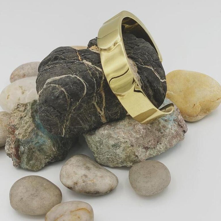 14K Gold Plated Cordelia Cigar Band Cuff For Sale at 1stDibs