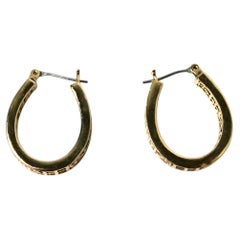 14k Gold Plated Cut-Out Heart Vintage Hoop Earrings