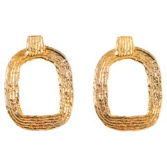 14K Gold Plated Eva Hoop Statement Earrings