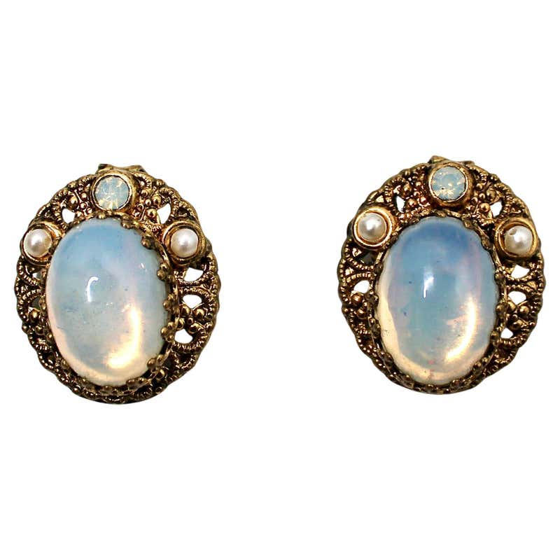 Vintage French Baroque Filigree Lucite Loop Earrings Attributed to Inna ...