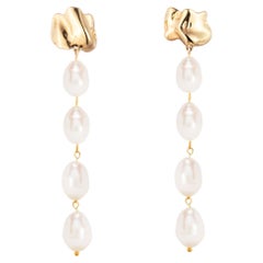 14K Gold Plated Freshwater Pearl Drip Mini Earrings by Sterling King
