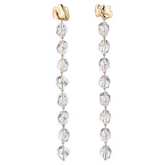 14K Gold Plated Lucite Drip Long Earrings by Sterling King