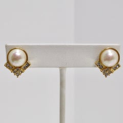14K Gold Plated Vintage Pearl Earrings