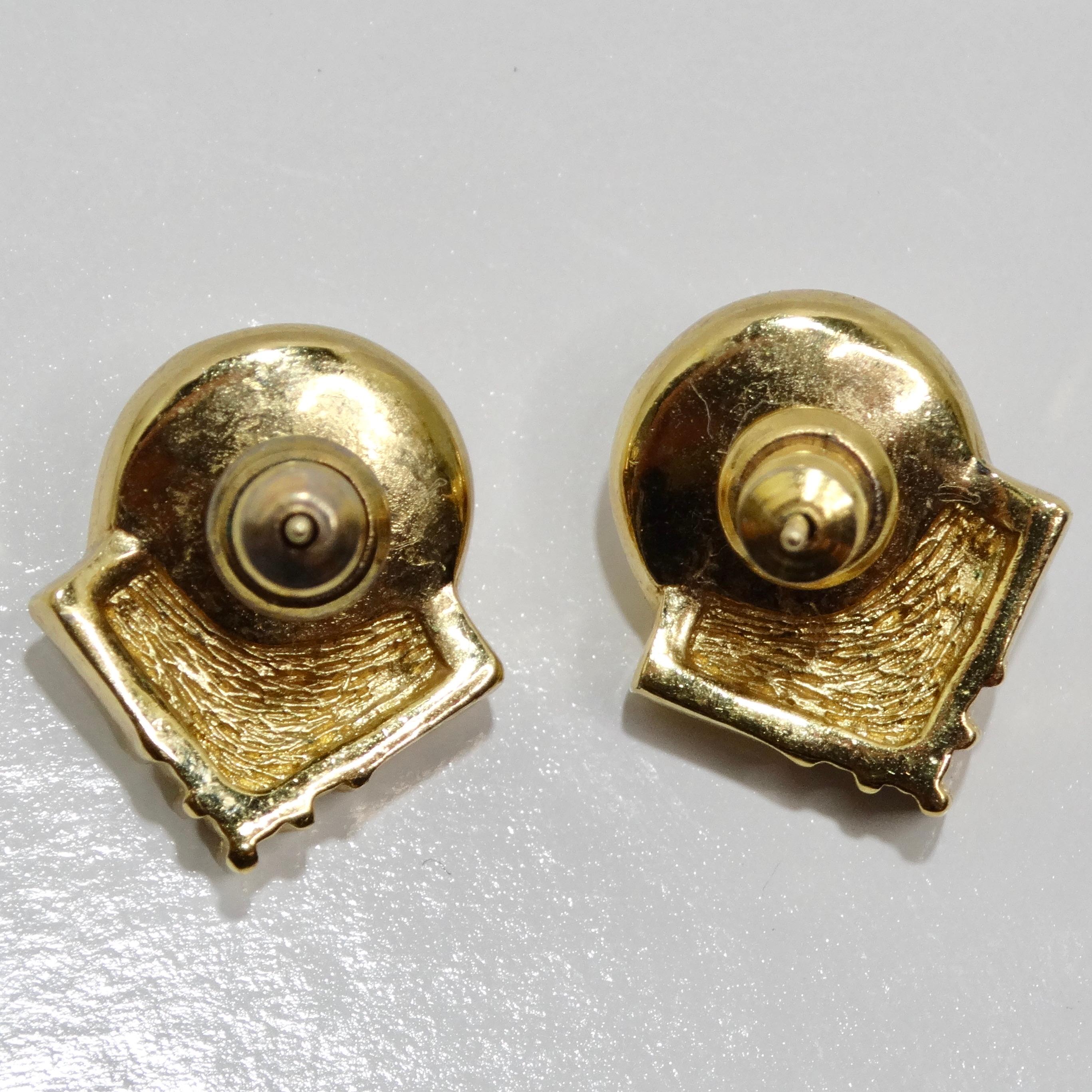 14K Gold Plated Vintage Pearl Earrings For Sale 2