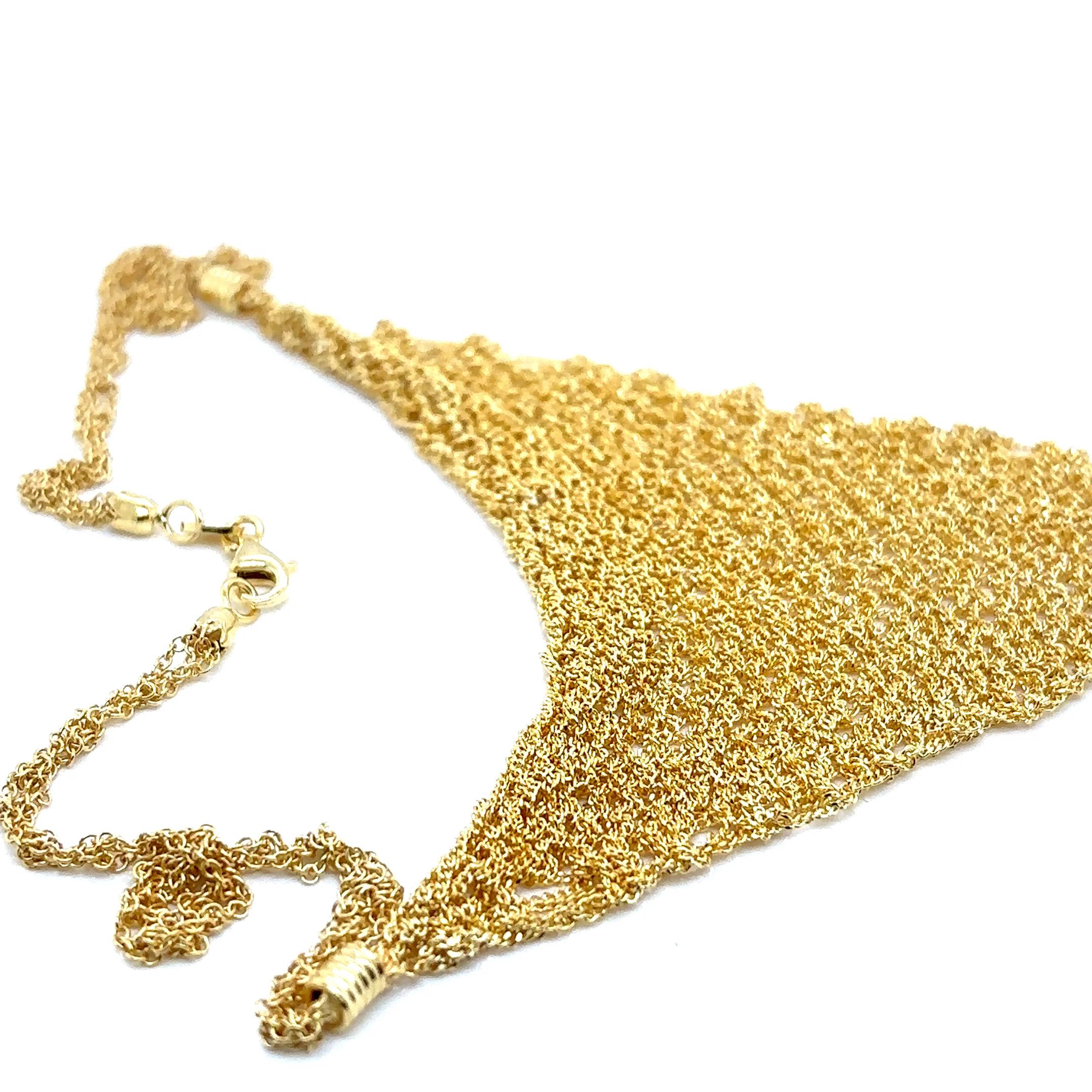 Collana in argento con placcatura in oro 14K in vendita 1