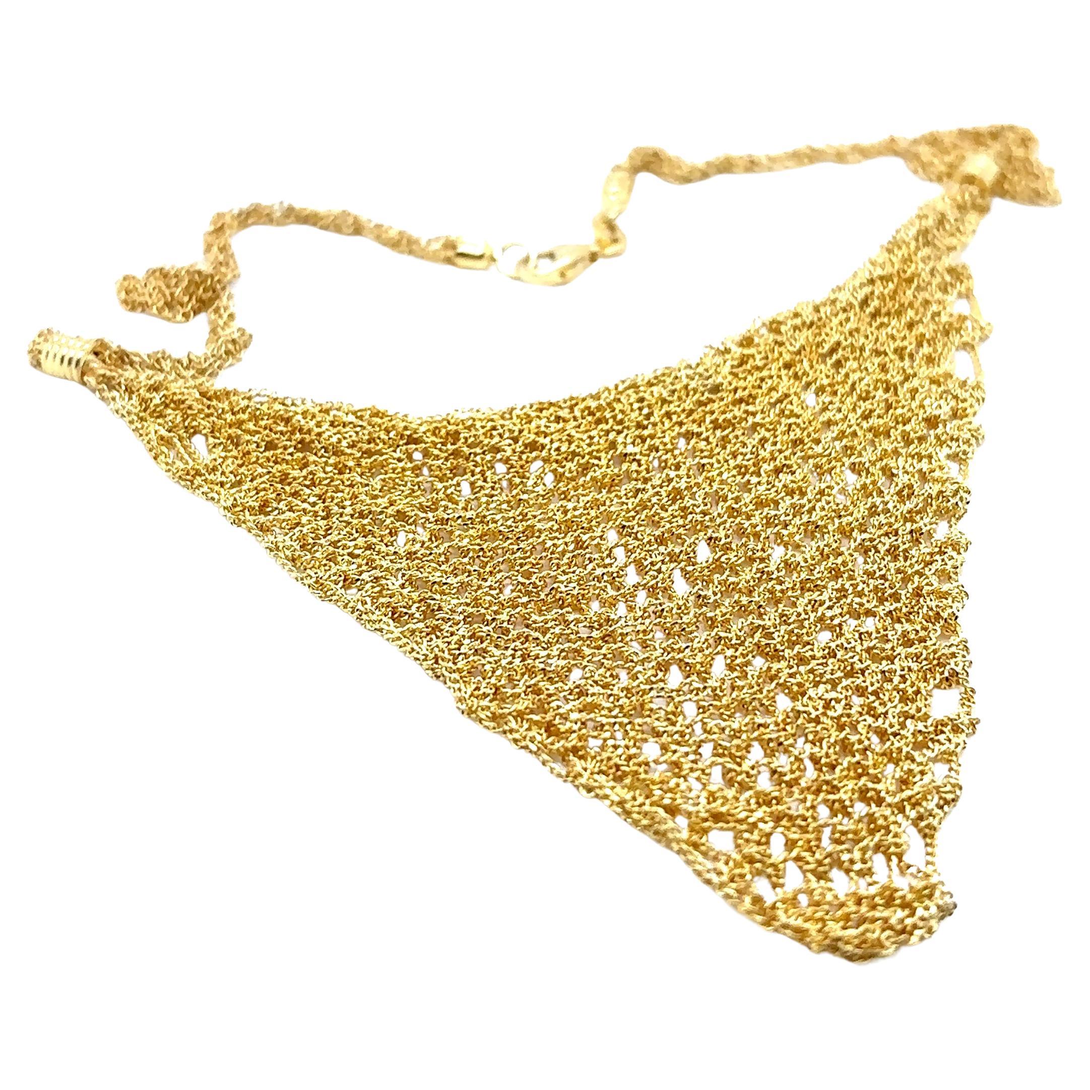 Collana in argento con placcatura in oro 14K in vendita