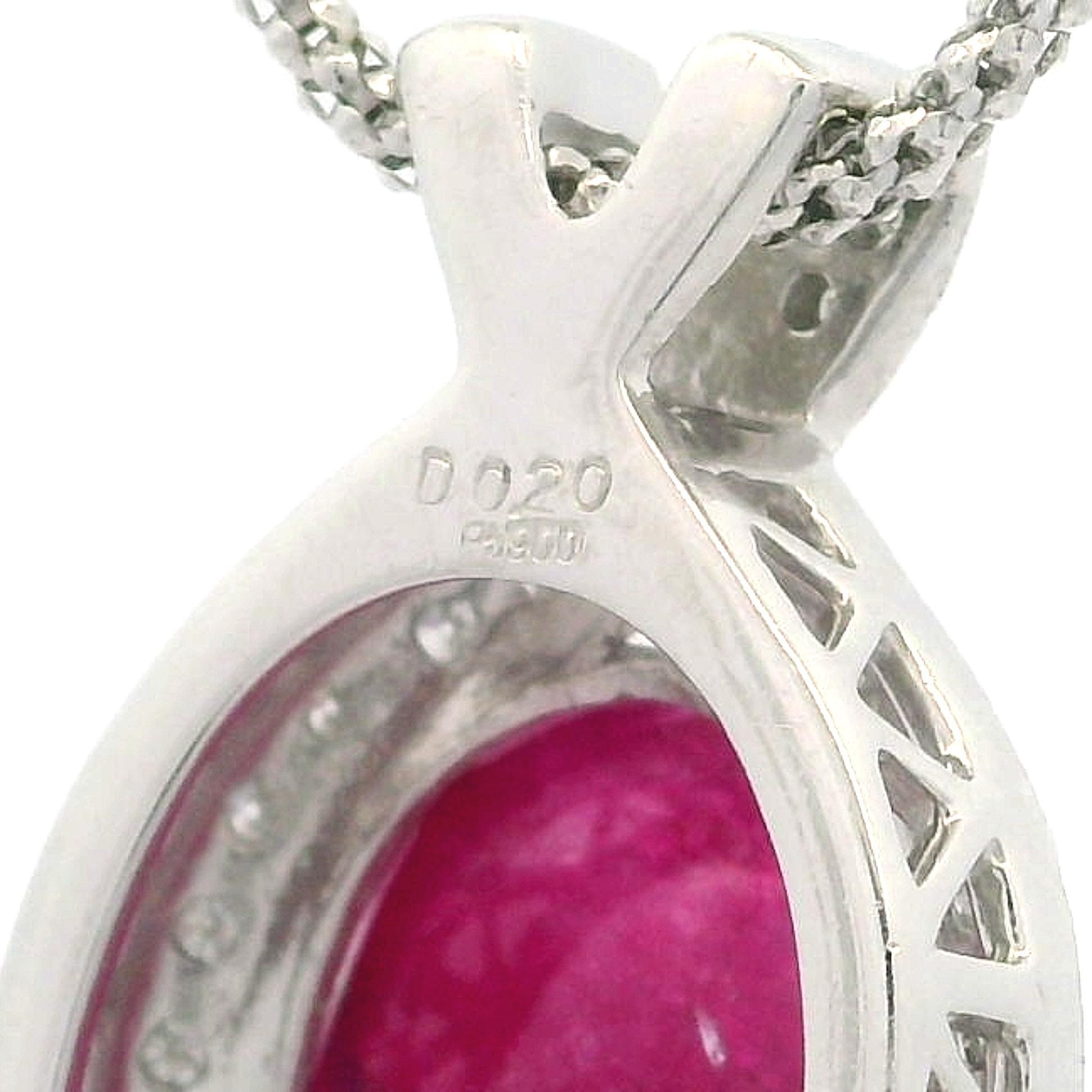 14k Gold Platinum GIA 8.42ctw No Heat Ruby & Diamond Pendant Adjustable Necklace For Sale 5