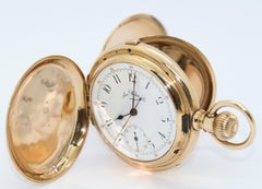 14K Gold Pocket Hunter Watch by American Watch Co. Waltham, Chronograph Repeater