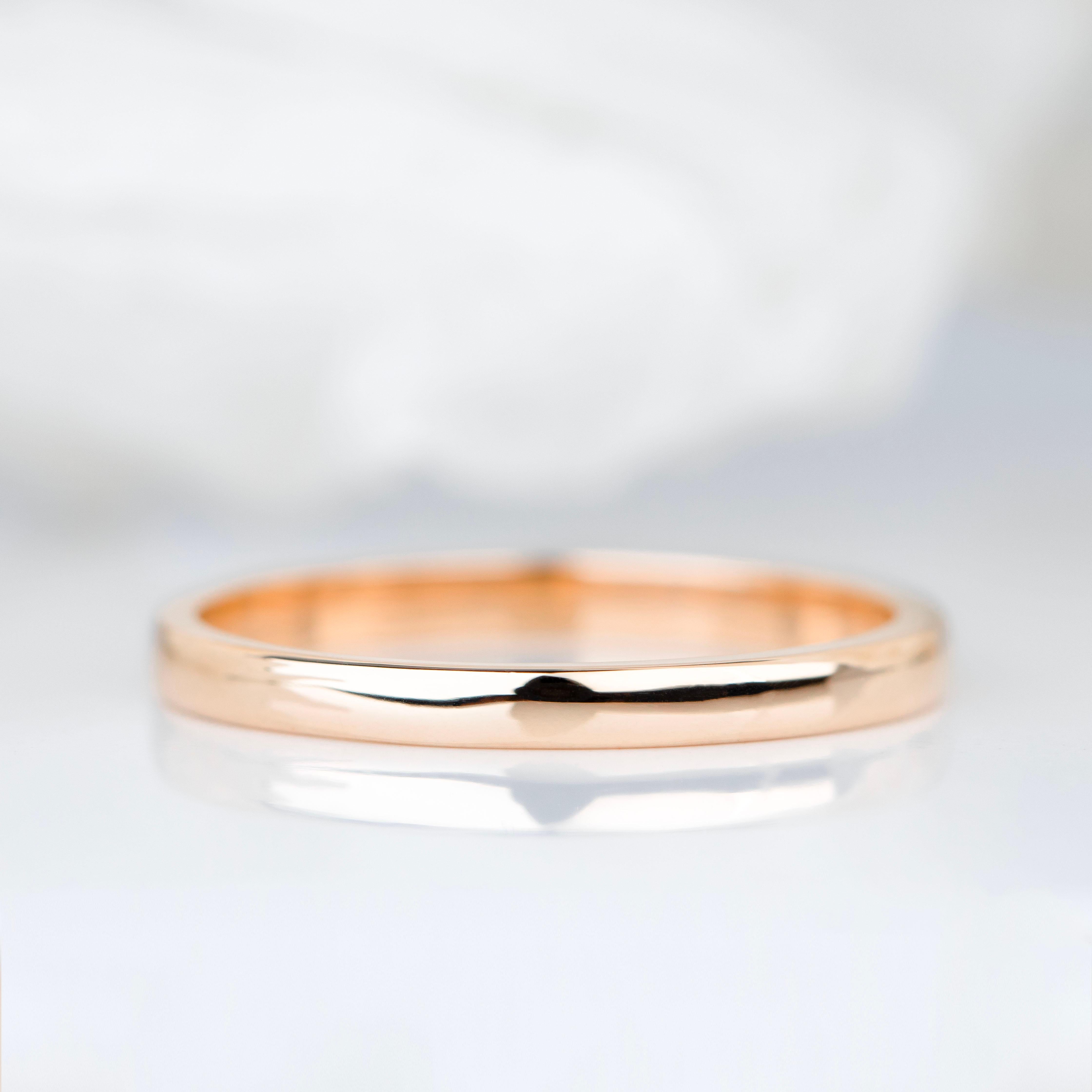 Anello nuziale botanico con papavero in oro 14K - Eleganza del design floreale della Botanica in vendita 2